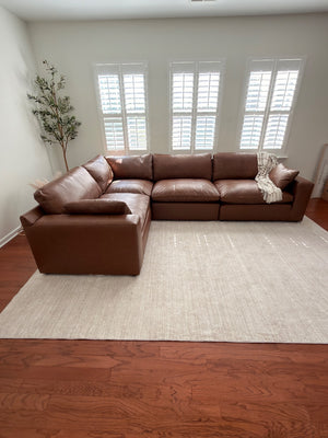 Leather Cloud 4-Piece Sectional