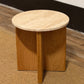 ARTICLE Sporo Travertine Side Table - Natural Oak