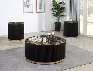 Kara Coffee Table W/Casters Gold Black