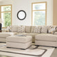Laurelgrove 3-Piece Double Chaise Sectional with Oversized Accent Ottoman