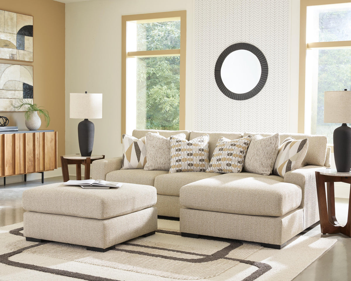 Laurelgrove 2-Piece Sofa Chaise with Oversized Accent Ottoman