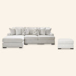 Misty-Lakes 2-Piece Performance Fabric Sectional with Chaise + Ottoman, left-arm facing chaise