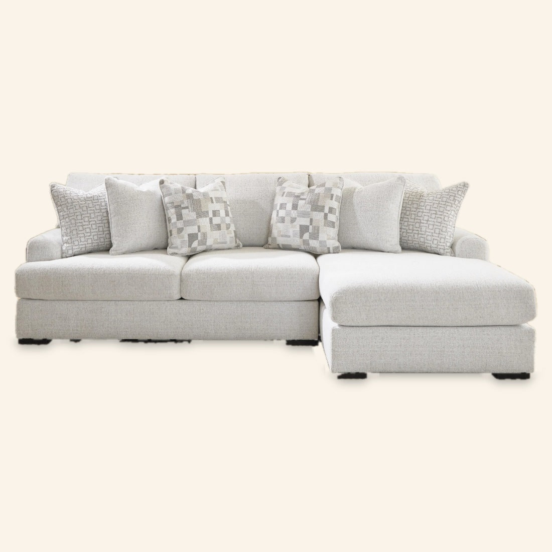 Misty-Lakes 2-Piece Performance Fabric Sectional with Chaise, right-arm facing chaise