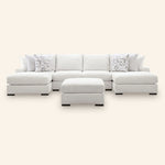 Misty-Lakes 4-Piece Double Chaise Sectional with Oversized Ottoman