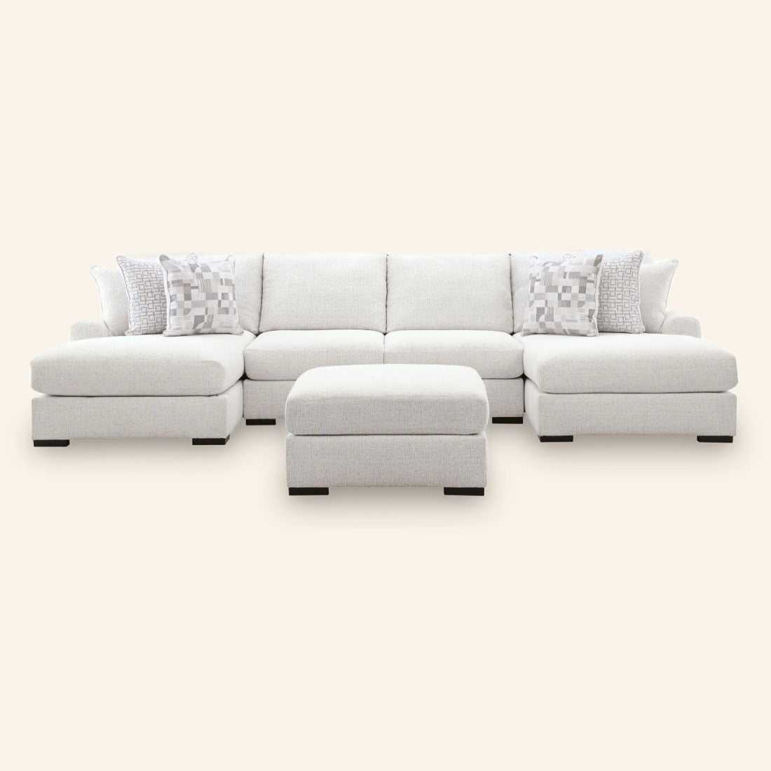 Misty-Lakes 4-Piece Double Chaise Sectional with Oversized Ottoman
