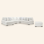 Misty-Lakes 5-Piece Sectional with Chaise and Oversized Ottoman, left-arm facing chaise
