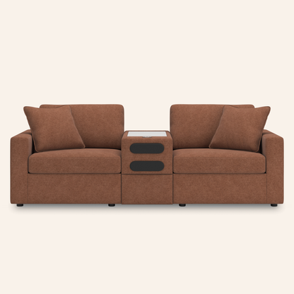 Modmax 3-Piece Sofa w/ Audio Console – Spice