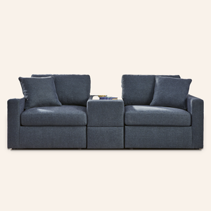 Modmax 3-Piece Sofa w/ Storage Console – Ink