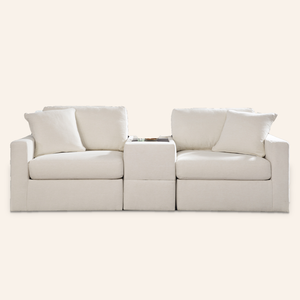 Modmax 3-Piece Sofa w/ Storage Console – Oyster