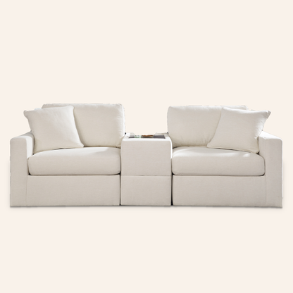 Modmax 3-Piece Sofa w/ Storage Console – Oyster