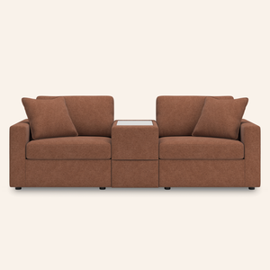 Modmax 3-Piece Sofa w/ Storage Console – Spice