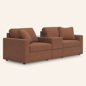 Modmax 3-Piece Sofa w/ Storage Console – Spice