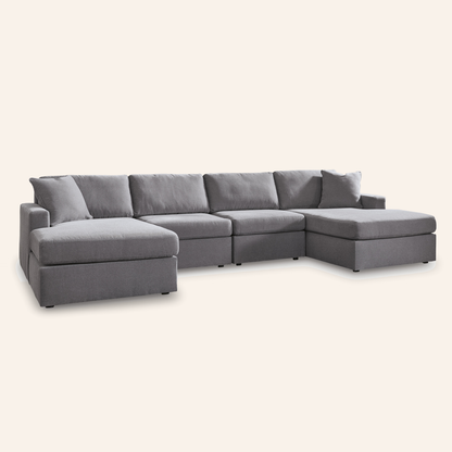 Modmax 4-Piece Double Chaise Sectional – Granite