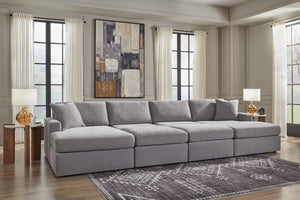 Modmax 4-Piece Double Chaise Sectional w/ 2 Ottomans – Granite