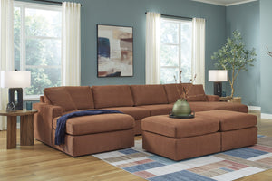 Modmax 4-Piece Double Chaise Sectional w/ 2 Ottomans – Spice