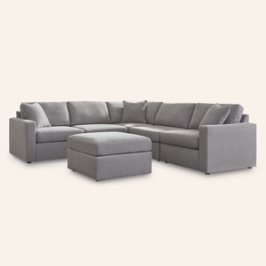 Modmax 5-Piece Sectional w/ Ottoman – Granite