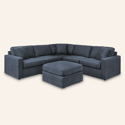 Modmax 5-Piece Sectional w/ Ottoman – Ink
