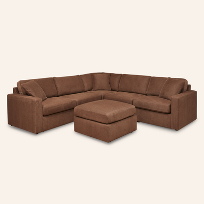 Modmax 5-Piece Sectional w/ Ottoman – Spice
