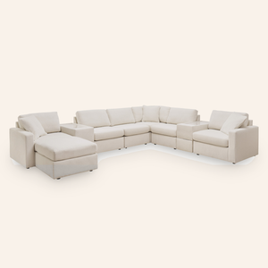Modmax 9-Piece Sectional w/ 2 Storage Consoles & Ottoman – Oyster