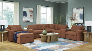 Modmax 9-Piece Sectional w/ 2 Storage Consoles & Ottoman – Spice