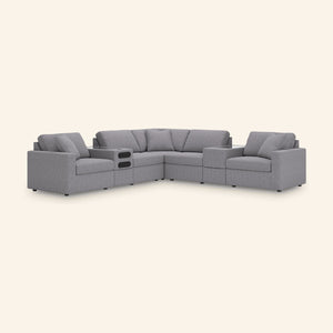 Modmax Balanced Sectional with Audio and Storage Consoles