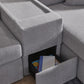 Modmax 8-Piece Sofa w/ 2 Storage Consoles & 3 Ottomans – Granite