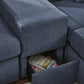 Modmax 5-Piece Sofa w/ Storage Console & 2 Ottomans – Ink