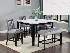 Pascal Counter Height Table White Top Black Leg