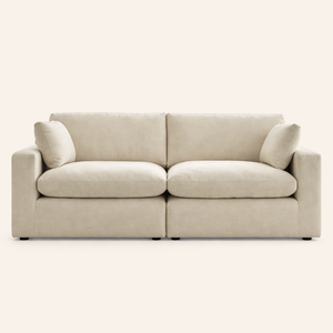 Siena Cloud 2-Piece Linen Modular Loveseat