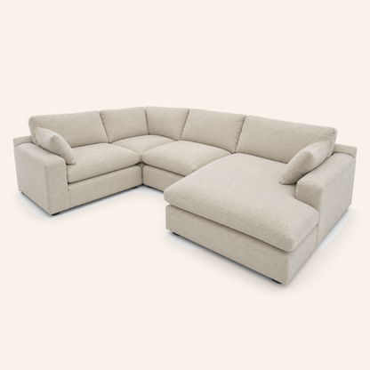 Siena Cloud 4-Piece Modular Sectional with Chaise