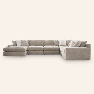 Wicklow 5-Piece Sectional with Chaise + Oversized Ottoman